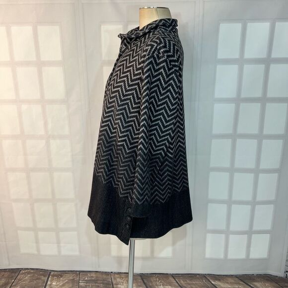 John & Mark Black Geometric Button Down Long Sleeve Cardigan Sweater Size XL - Picture 6 of 10